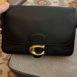 Coach Soft Tabby Black Shoulder Bag with Gold Hardware